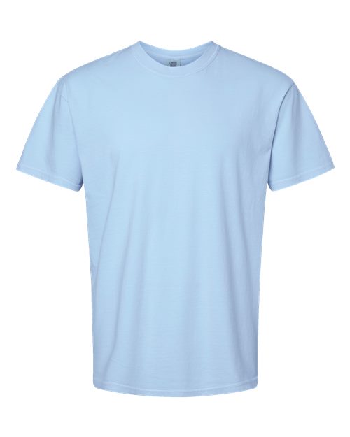 Comfort Colors heavyweight t-shirt, light blue crew neck short sleeves