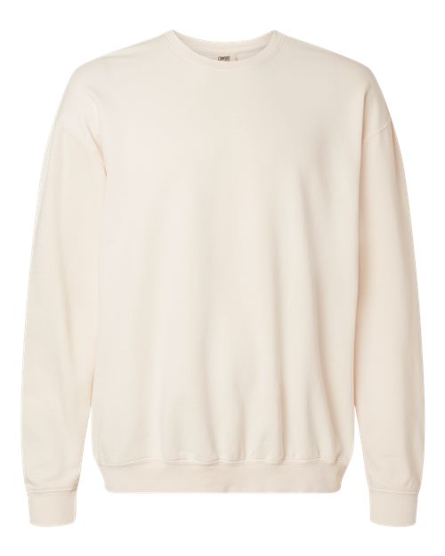 Ivory crewneck sweatshirt with ribbed cuffs and hem