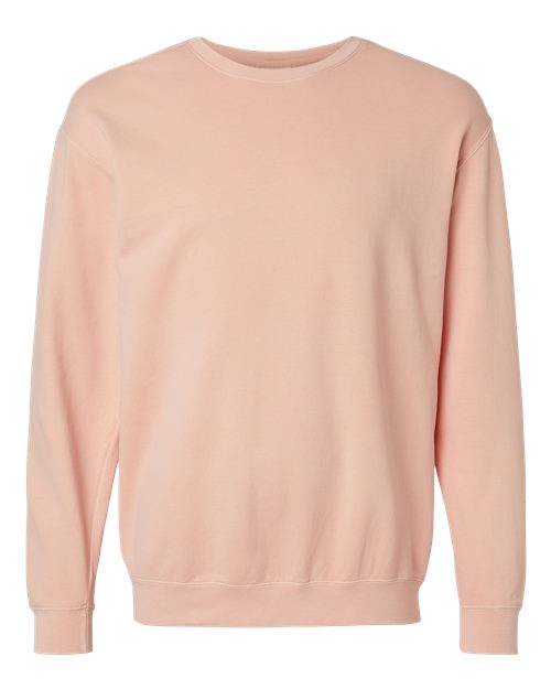 Comfort Colors crewneck sweatshirt in light peach, ribbed cuffs and hem