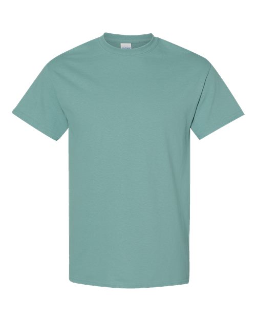 Heavy cotton T-shirt, short-sleeve crew neck, teal green