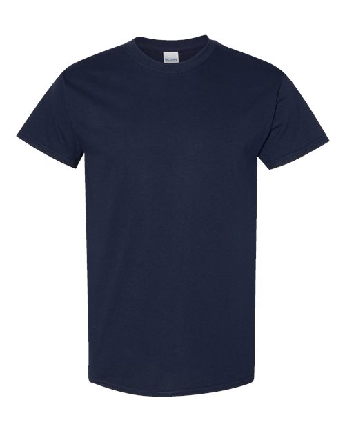 Heavy cotton T-shirt, short-sleeve crewneck, dark navy blue