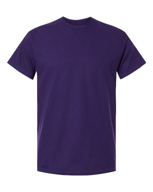 Heavy cotton t-shirt in deep purple, crew neck short sleeves