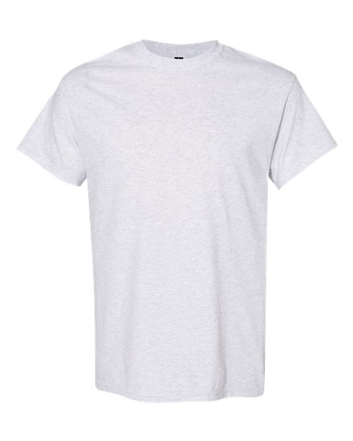 Heavy cotton T-shirt, short-sleeve crew neck, light gray