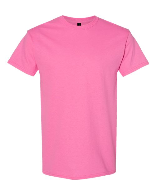 Heavy cotton T-shirt, short-sleeve crew neck, pink