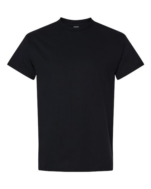 Heavy cotton T-shirt, short-sleeve crew neck, black