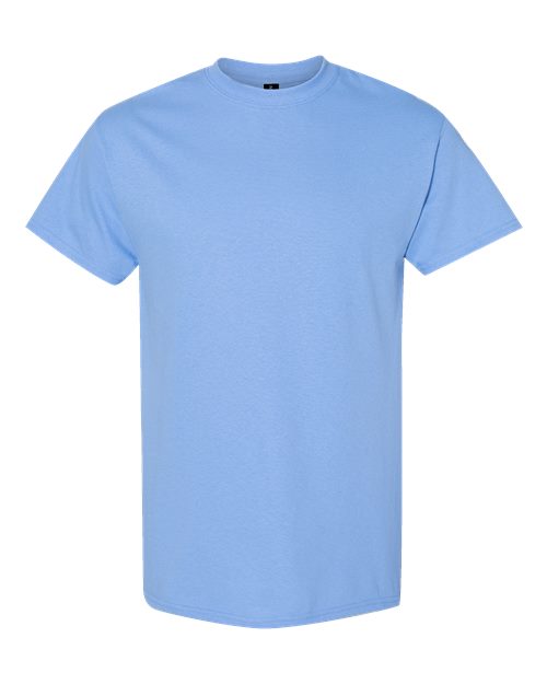 Heavy cotton T-shirt, short-sleeve crewneck, light blue