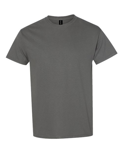 Heavy cotton T-shirt, short-sleeve crewneck, charcoal gray