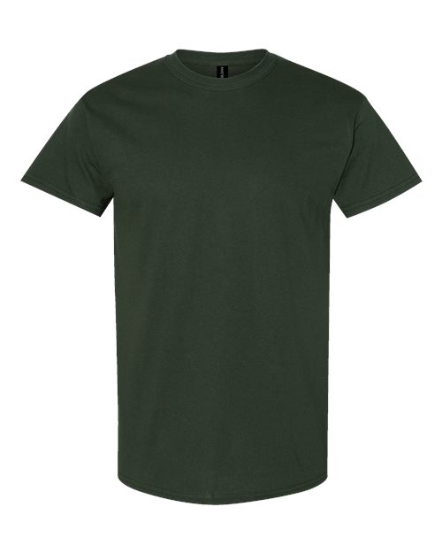 Heavy cotton t-shirt in dark olive green, crew neck short sleeves