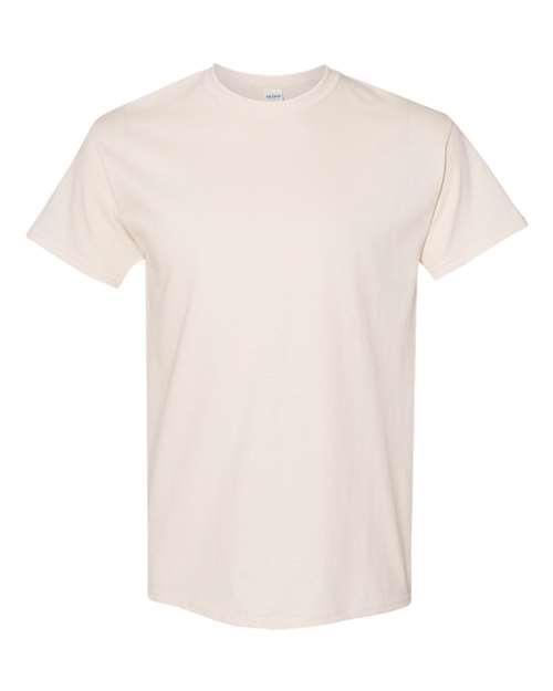 Light pink short-sleeve crewneck T-shirt with plain front and crew neckline
