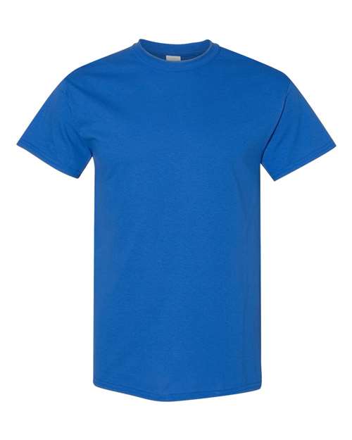 Royal blue short-sleeve crewneck T-shirt with plain front and crew neckline