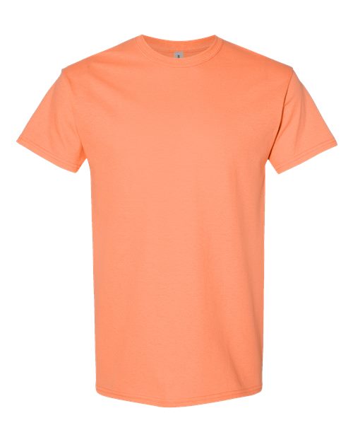 Heavy cotton crew-neck T-shirt in orange, short sleeves