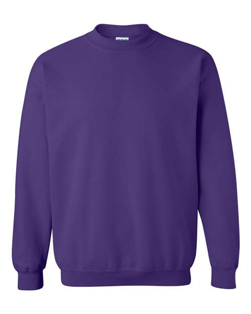 Crewneck sweatshirt in purple with ribbed collar, cuffs, and hem.