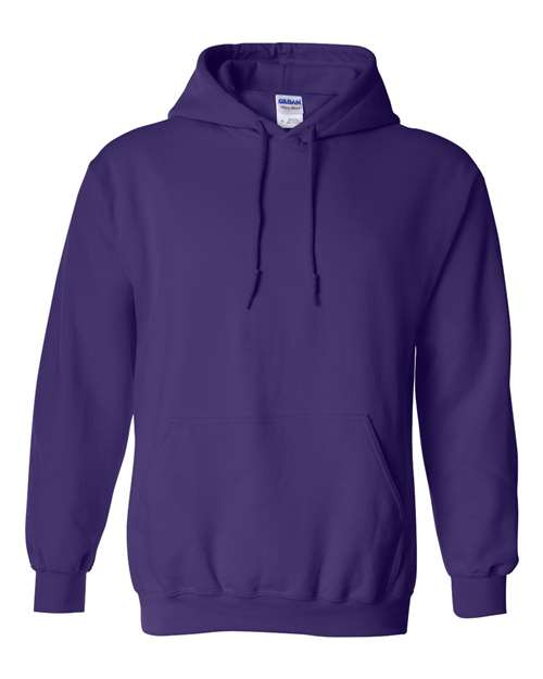 Heavy blend hooded sweatshirt in deep purple, front pouch pocket and drawstring hood