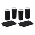 Black 24 oz neoprene tallboy can coolers with matching carry sleeve