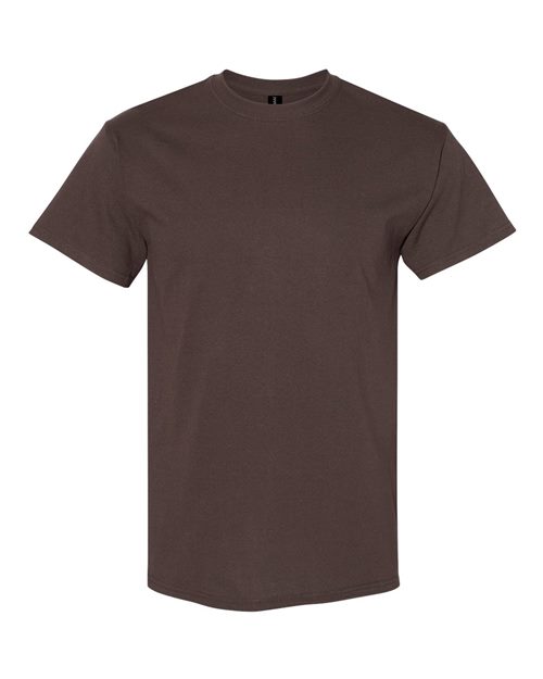 Heavy cotton t-shirt in dark brown, crew neck short sleeves