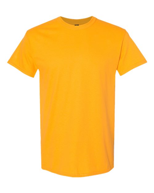 Heavy cotton t-shirt in mustard yellow, crew neck short sleeves