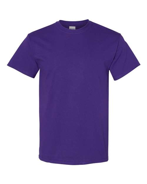 Purple short-sleeve crewneck T-shirt with plain front and crew neckline