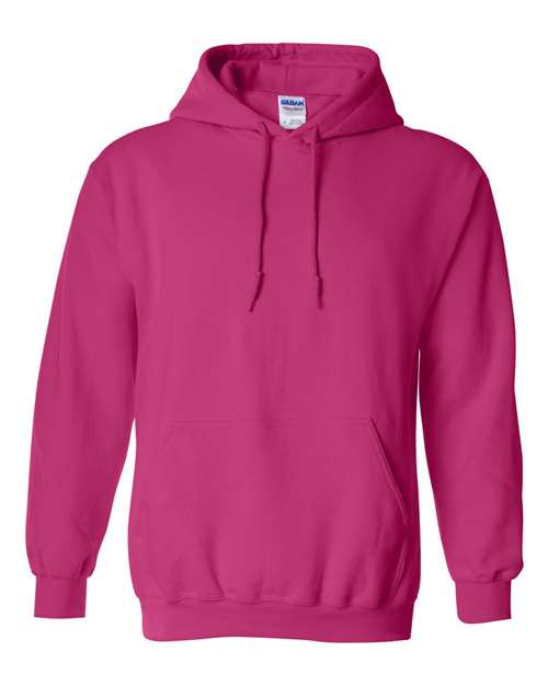 Magenta/pink pullover hoodie sweatshirt with drawstring hood and front pouch pocket