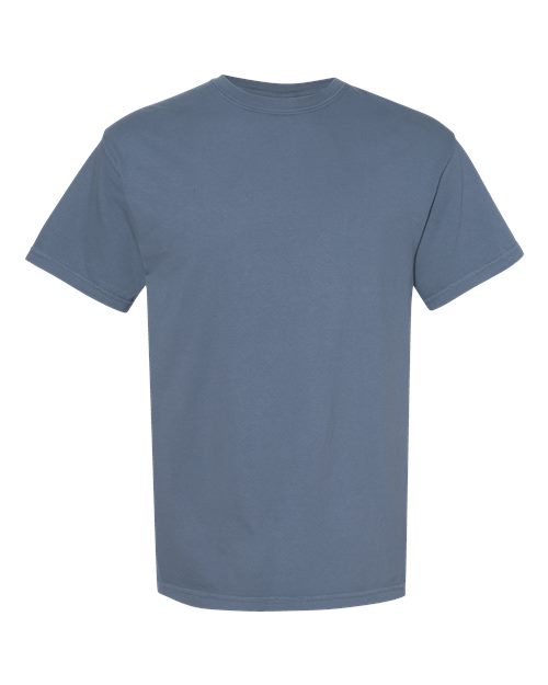 Heavyweight T-shirt in muted blue with crew neck and short sleeves