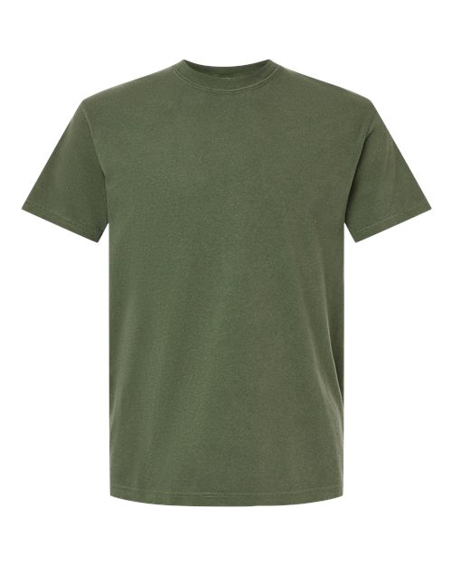 Comfort Colors heavyweight t-shirt, olive green crew neck short sleeves