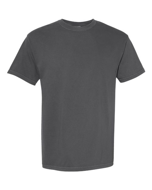 Heavyweight crew-neck t-shirt, dark gray, short sleeves