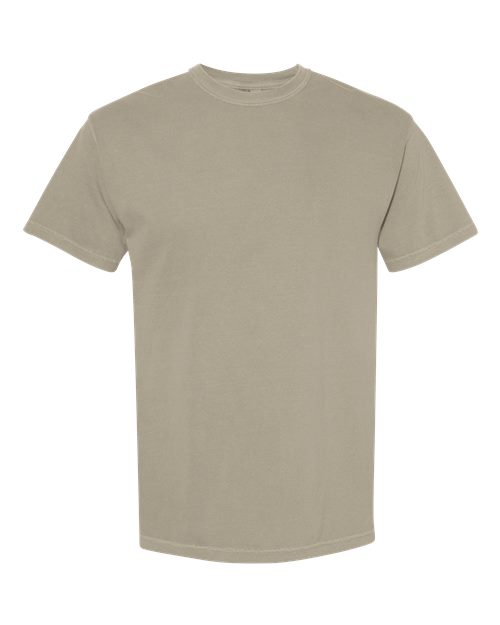 Heavyweight crew-neck t-shirt, beige/taupe, short sleeves