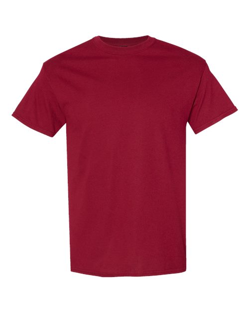 Heavy cotton t-shirt in burgundy red, crew neck short sleeves