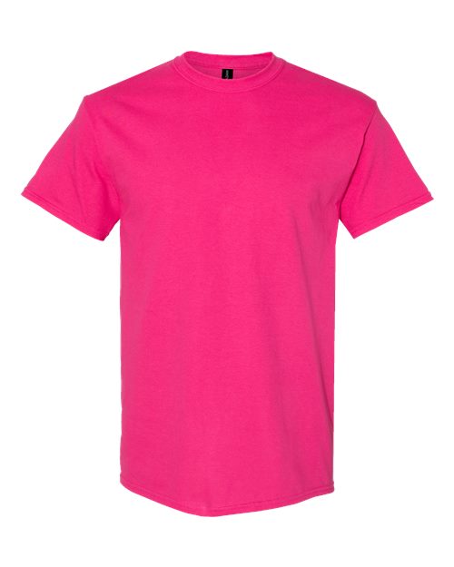 Gildan Heavy Cotton T-shirt in hot pink, crew neck, short sleeves.
