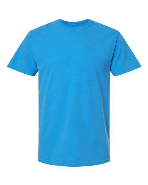 Heavyweight crew-neck t-shirt, bright blue, short sleeves