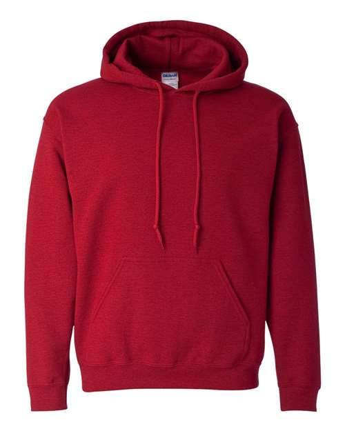 Burgundy hooded sweatshirt with front kangaroo pocket and drawstring hood