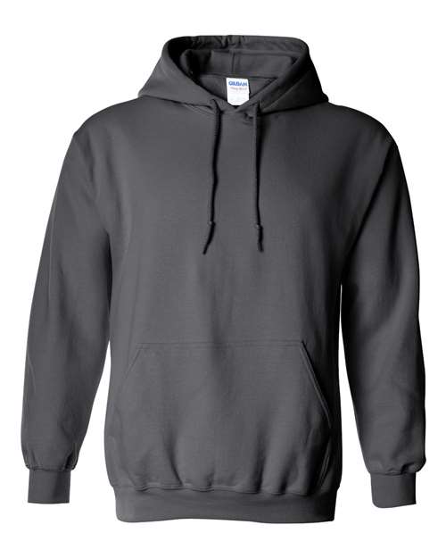 Hooded sweatshirt in dark gray with front pouch pocket and drawstring hood