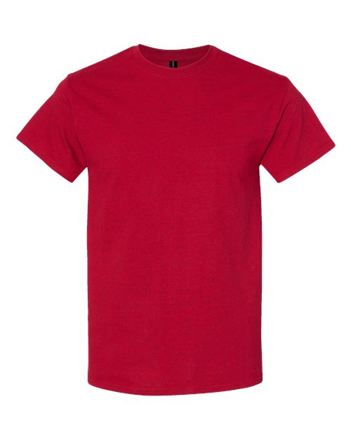 Heavy cotton T-shirt, short-sleeve crew neck, red