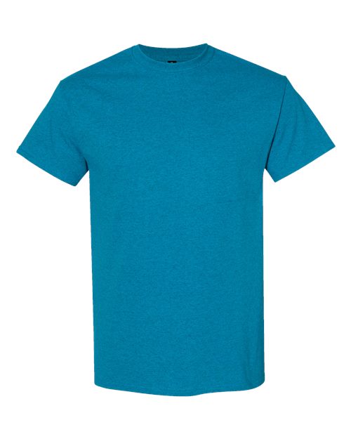 Heavy cotton T-shirt, short-sleeve crew neck, bright blue