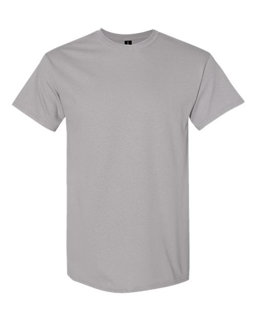Gildan Heavy Cotton T-shirt in light gray, crew neck, short sleeves.