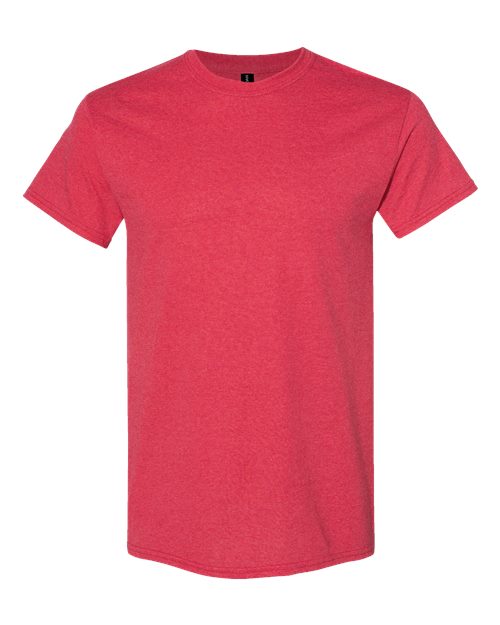 Gildan Heavy Cotton T-shirt in red, crew neck, short sleeves.