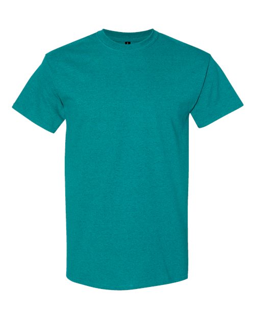 Heavy cotton T-shirt, short-sleeve crew neck, blue-green