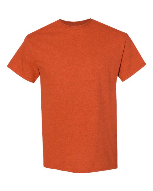 Heavy cotton T-shirt, short-sleeve crew neck, burnt orange