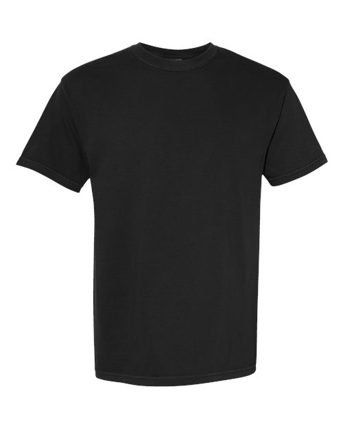 Heavyweight T-shirt in black with crew neck and short sleeves
