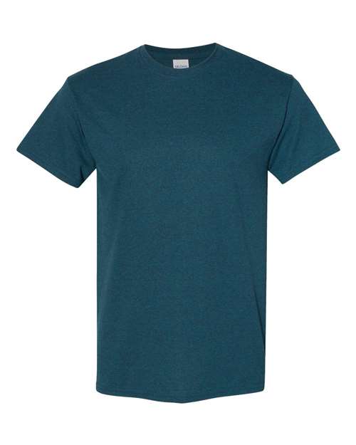 Gildan heavy cotton t-shirt, short-sleeve crewneck in dark teal blue