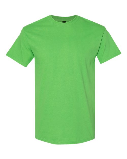 Heavy cotton t-shirt in bright green, crew neck short sleeves