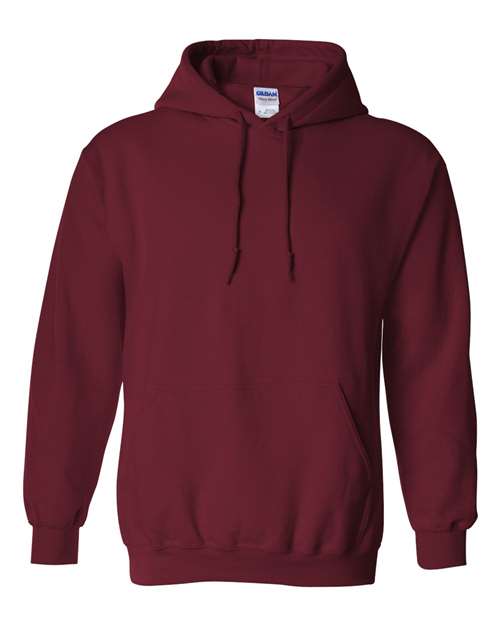 Hooded sweatshirt in maroon with front pouch pocket and drawstring hood