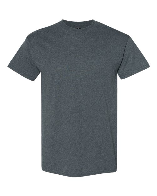 Heavy cotton t-shirt in charcoal gray, crew neck short sleeves