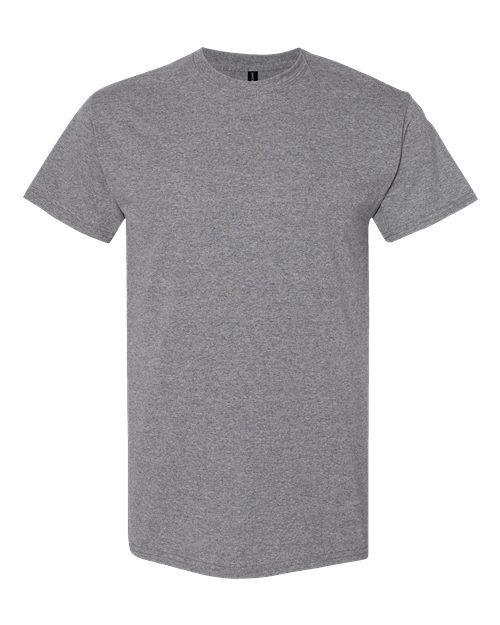 Heavy cotton t-shirt in heather gray, crew neck short sleeves