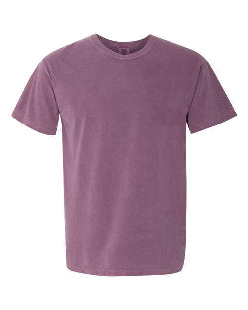 Heavyweight T-shirt in dusty purple with crew neck and short sleeves