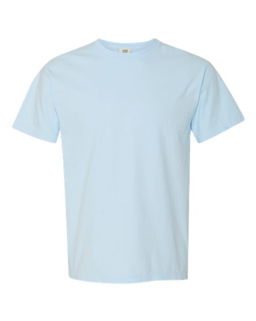 Heavyweight T-shirt, light blue crew neck with short sleeves