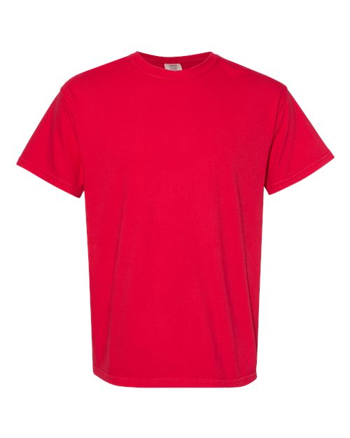 Heavyweight crew-neck t-shirt, bright red, short sleeves