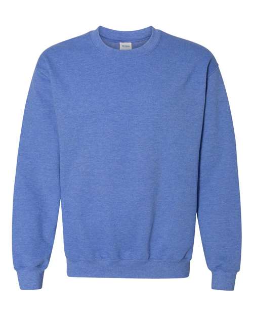 Light blue crewneck sweatshirt with ribbed crew neck and cuffs.