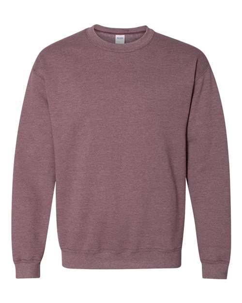 Mauve crewneck sweatshirt with ribbed crew neck and cuffs.