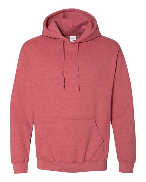 Dusty rose hooded sweatshirt with front kangaroo pocket and drawstring hood