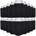Black neoprene can coolers with stitched sleeve, set of standard-size holders